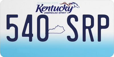 KY license plate 540SRP