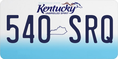 KY license plate 540SRQ