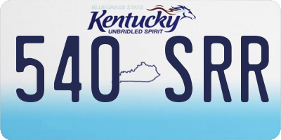 KY license plate 540SRR