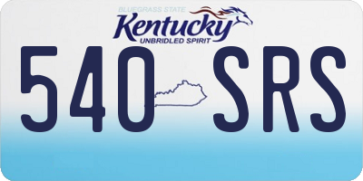 KY license plate 540SRS