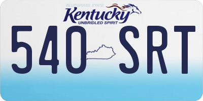 KY license plate 540SRT