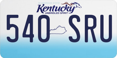KY license plate 540SRU