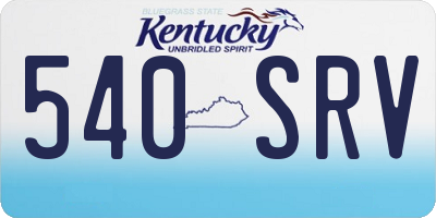 KY license plate 540SRV