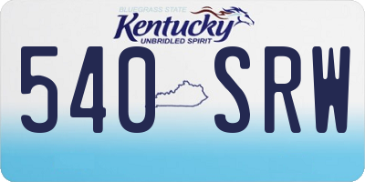 KY license plate 540SRW