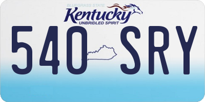 KY license plate 540SRY