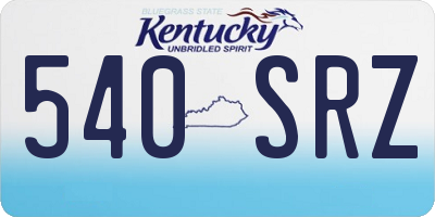 KY license plate 540SRZ