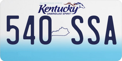KY license plate 540SSA