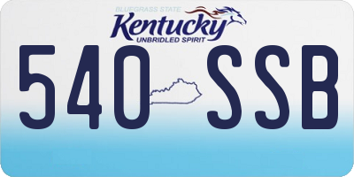 KY license plate 540SSB