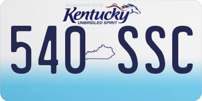 KY license plate 540SSC