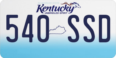 KY license plate 540SSD