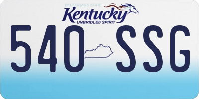 KY license plate 540SSG