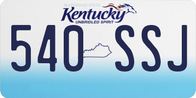 KY license plate 540SSJ