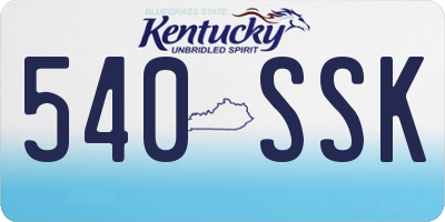 KY license plate 540SSK