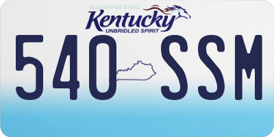 KY license plate 540SSM