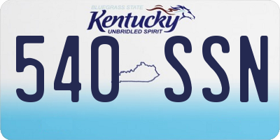 KY license plate 540SSN