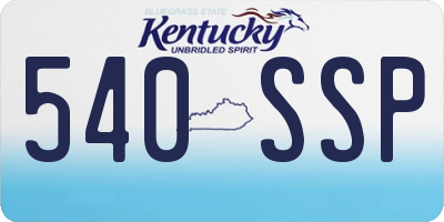 KY license plate 540SSP