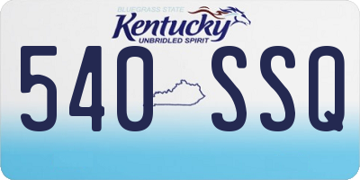 KY license plate 540SSQ