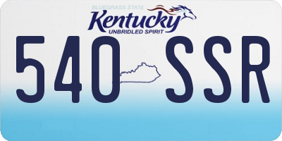 KY license plate 540SSR