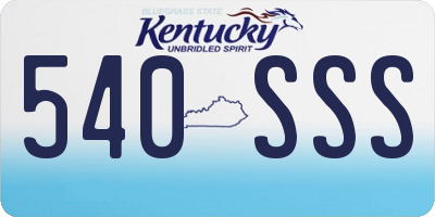 KY license plate 540SSS