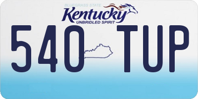 KY license plate 540TUP