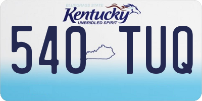 KY license plate 540TUQ