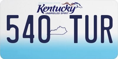 KY license plate 540TUR