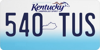 KY license plate 540TUS
