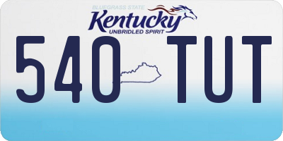 KY license plate 540TUT