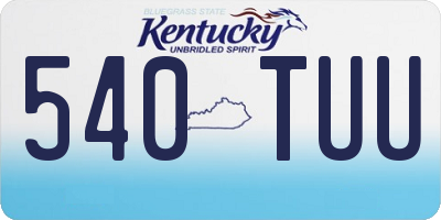 KY license plate 540TUU