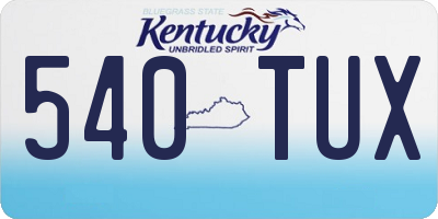 KY license plate 540TUX