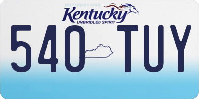 KY license plate 540TUY