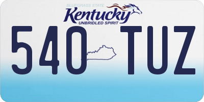 KY license plate 540TUZ