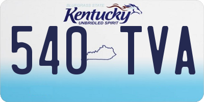 KY license plate 540TVA