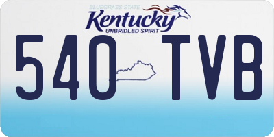 KY license plate 540TVB