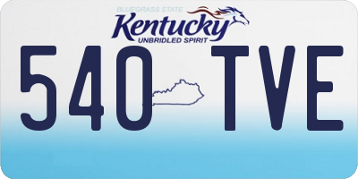 KY license plate 540TVE