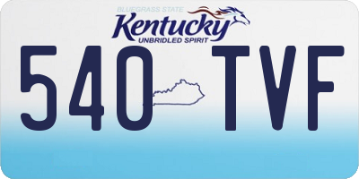 KY license plate 540TVF