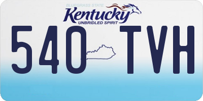 KY license plate 540TVH