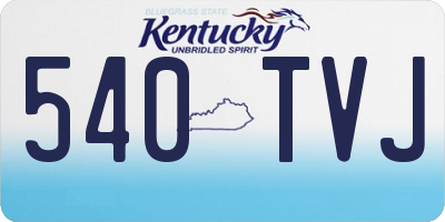 KY license plate 540TVJ