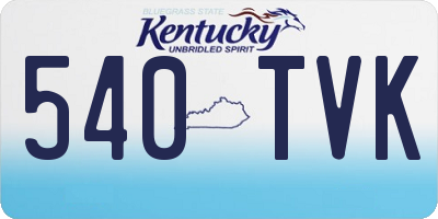 KY license plate 540TVK
