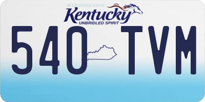 KY license plate 540TVM