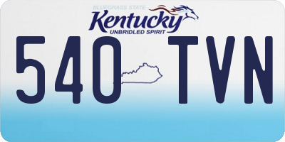 KY license plate 540TVN
