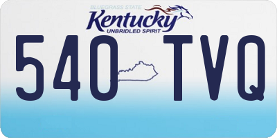 KY license plate 540TVQ