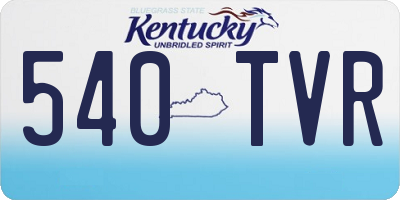 KY license plate 540TVR