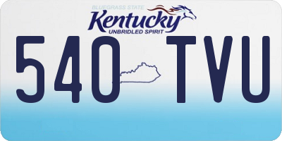 KY license plate 540TVU