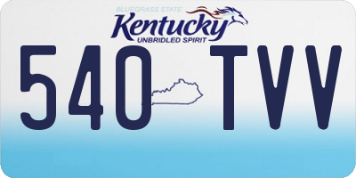 KY license plate 540TVV
