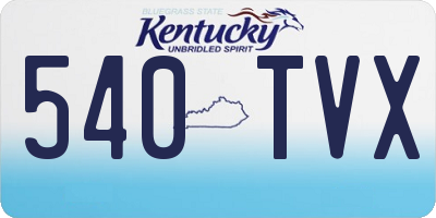 KY license plate 540TVX