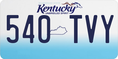 KY license plate 540TVY