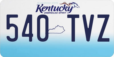 KY license plate 540TVZ