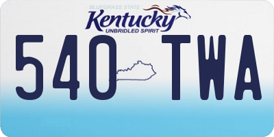 KY license plate 540TWA