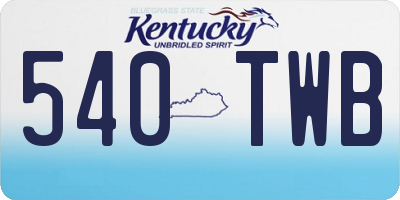 KY license plate 540TWB